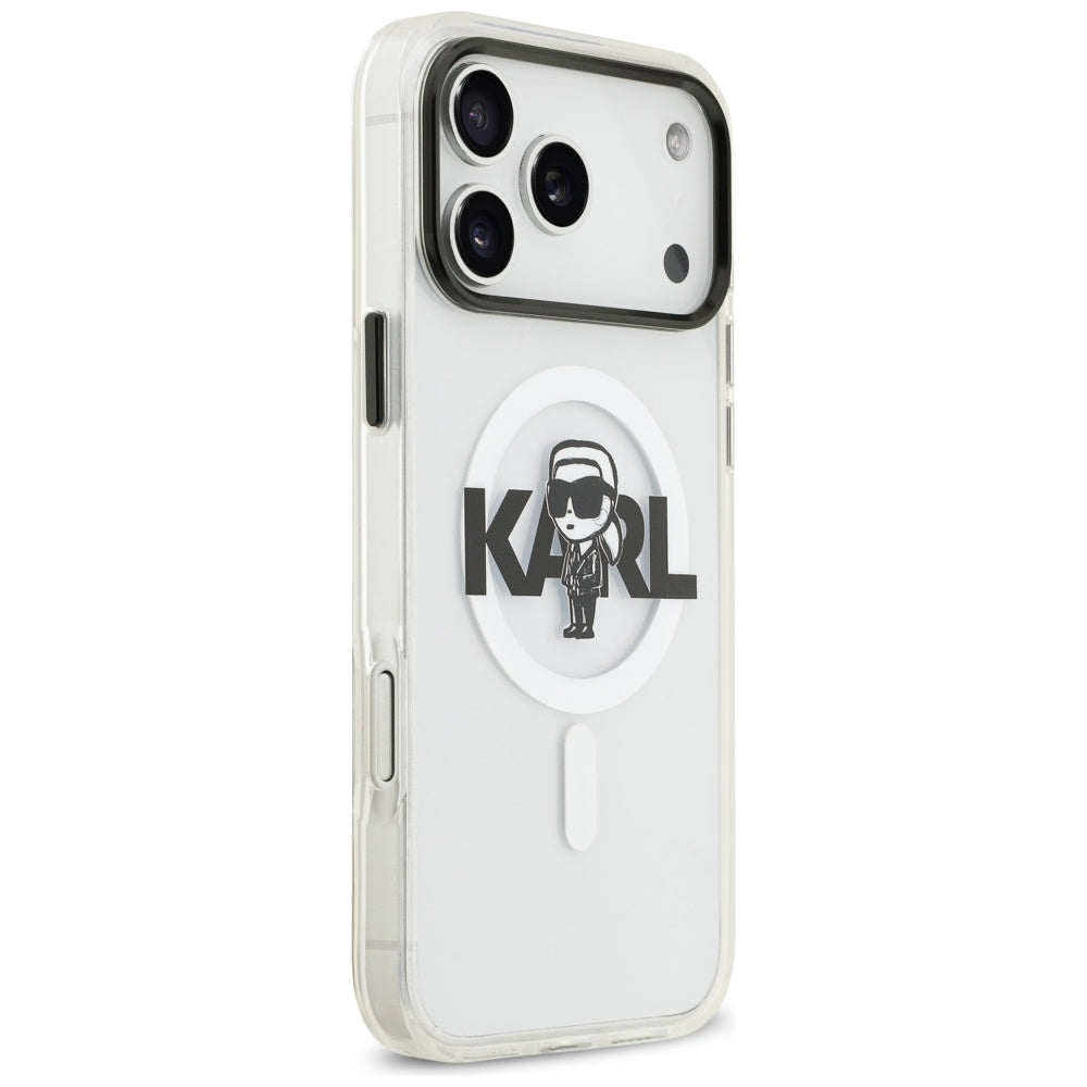 MagSafe tok Apple iPhone 17 Pro Max-hez, Karl Lagerfeld, IML Sketch Logo Karl, Átlátszó