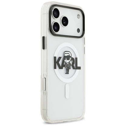 MagSafe tok Apple iPhone 17 Pro Max-hez, Karl Lagerfeld, IML Sketch Logo Karl, Átlátszó