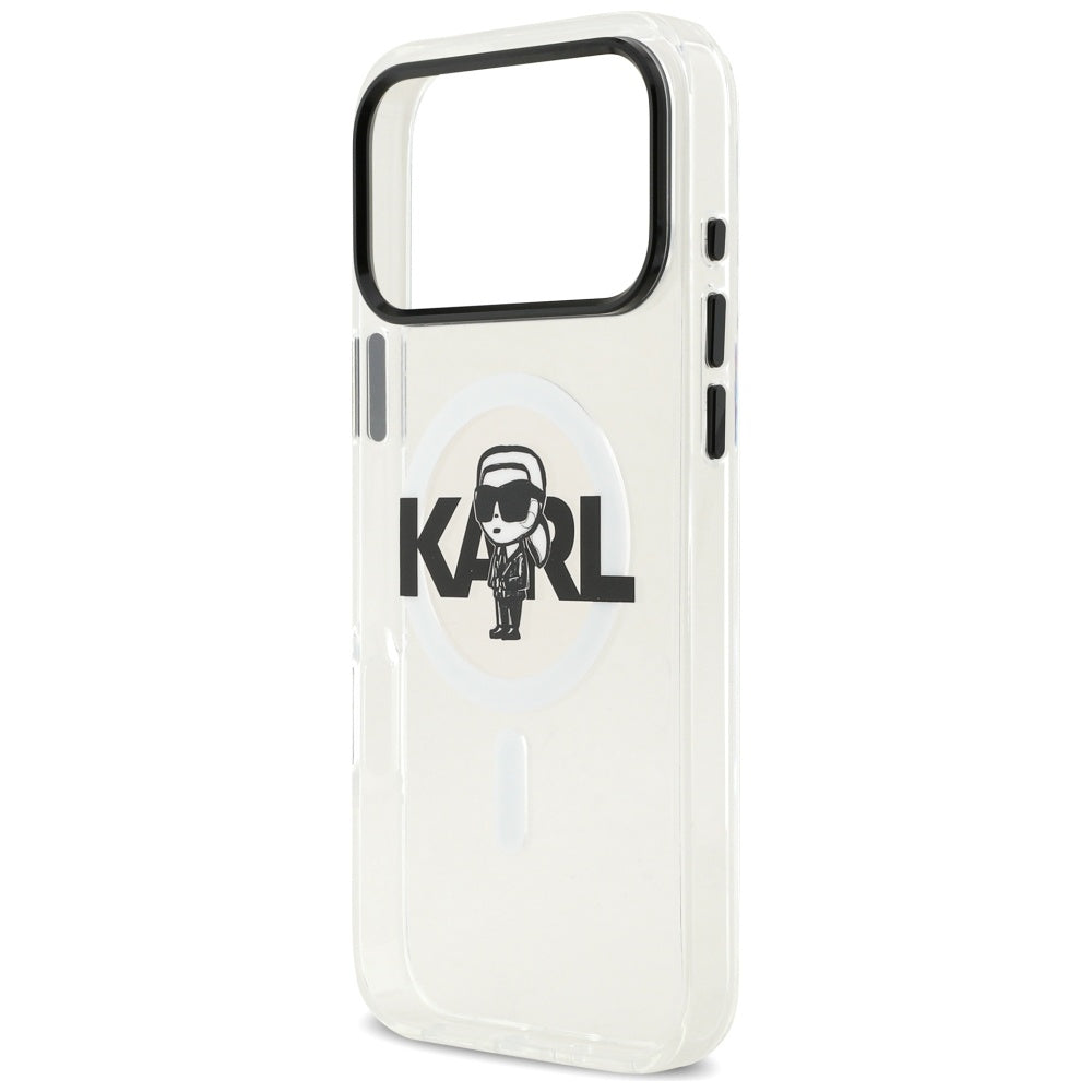 MagSafe tok Apple iPhone 17 Pro Max-hez, Karl Lagerfeld, IML Sketch Logo Karl, Átlátszó