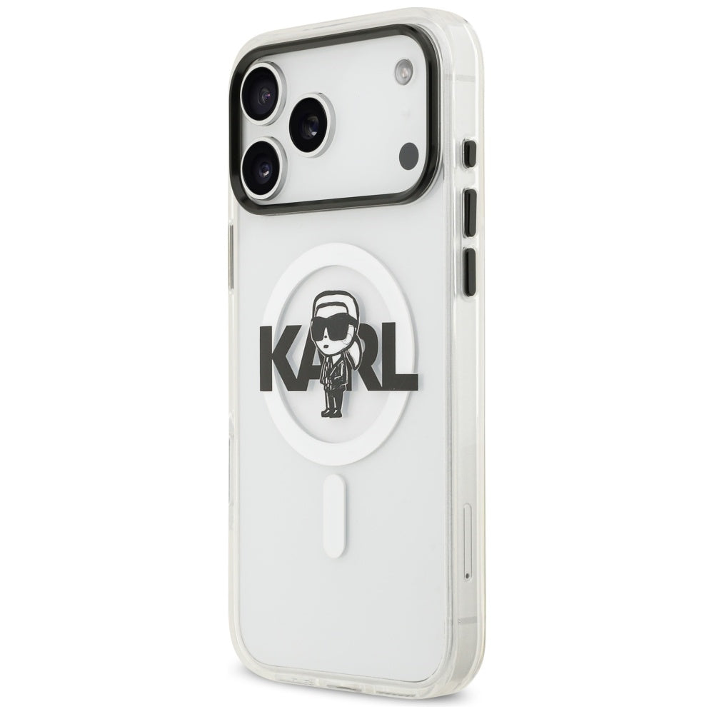 MagSafe tok Apple iPhone 17 Pro Max-hez, Karl Lagerfeld, IML Sketch Logo Karl, Átlátszó