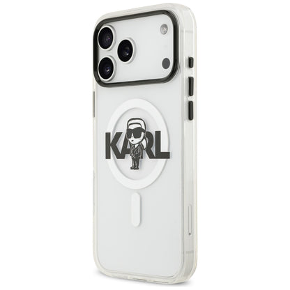 MagSafe tok Apple iPhone 17 Pro Max-hez, Karl Lagerfeld, IML Sketch Logo Karl, Átlátszó