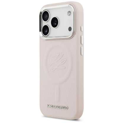 MagSafe tok Apple iPhone 17 Pro Max-hoz, Karl Lagerfeld, Kezdőbetű & Fém Logó, Rózsaszín
