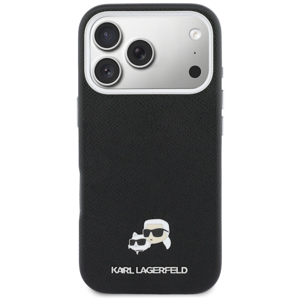 MagSafe Case for Apple iPhone 17 Pro Max, Karl Lagerfeld, Karl & Choupette Head's Pin, Black