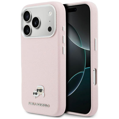 MagSafe Case for Apple iPhone 17 Pro Max, Karl Lagerfeld, Karl & Choupette Head's Pin, Pink
