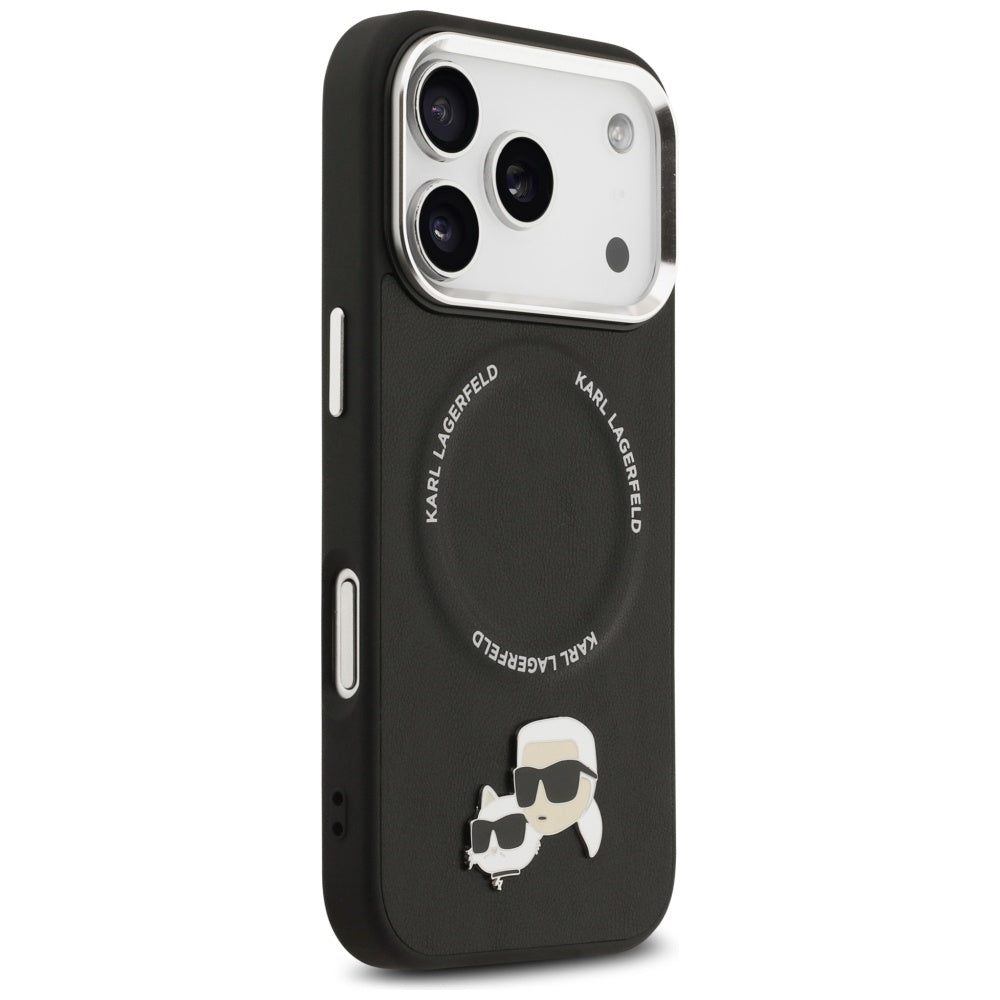 MagSafe tok Apple iPhone 17 Pro Max-hoz, Karl Lagerfeld, Karl & Choupette Pins, Fekete