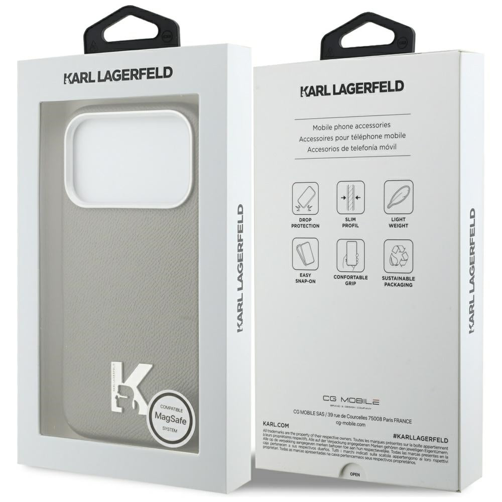 MagSafe tok Apple iPhone 17 Pro Max-hoz, Karl Lagerfeld, Karl Head Logo, Szürke