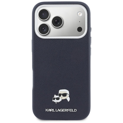 MagSafe tok Apple iPhone 17 Pro Max-hez, Karl Lagerfeld, Saffiano Karl & Choupette Pins, Kék