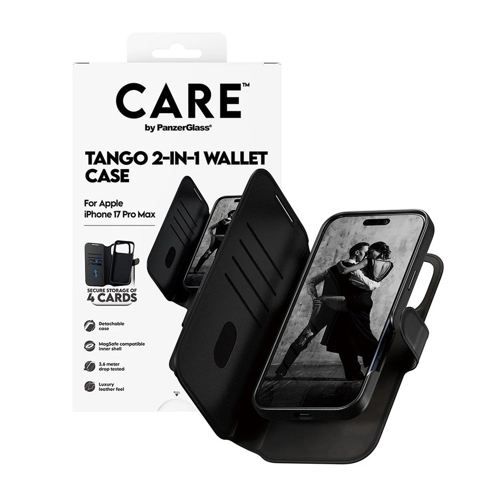 MagSafe tok Apple iPhone 17 Pro Max-hez, PanzerGlass, Care Feature Tango Two-in-One, Fekete