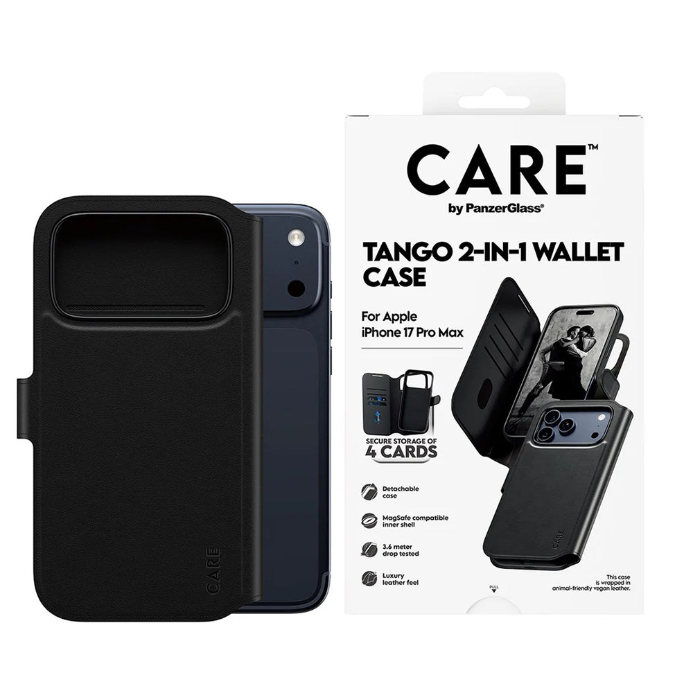 MagSafe tok Apple iPhone 17 Pro Max-hez, PanzerGlass, Care Feature Tango Two-in-One, Fekete