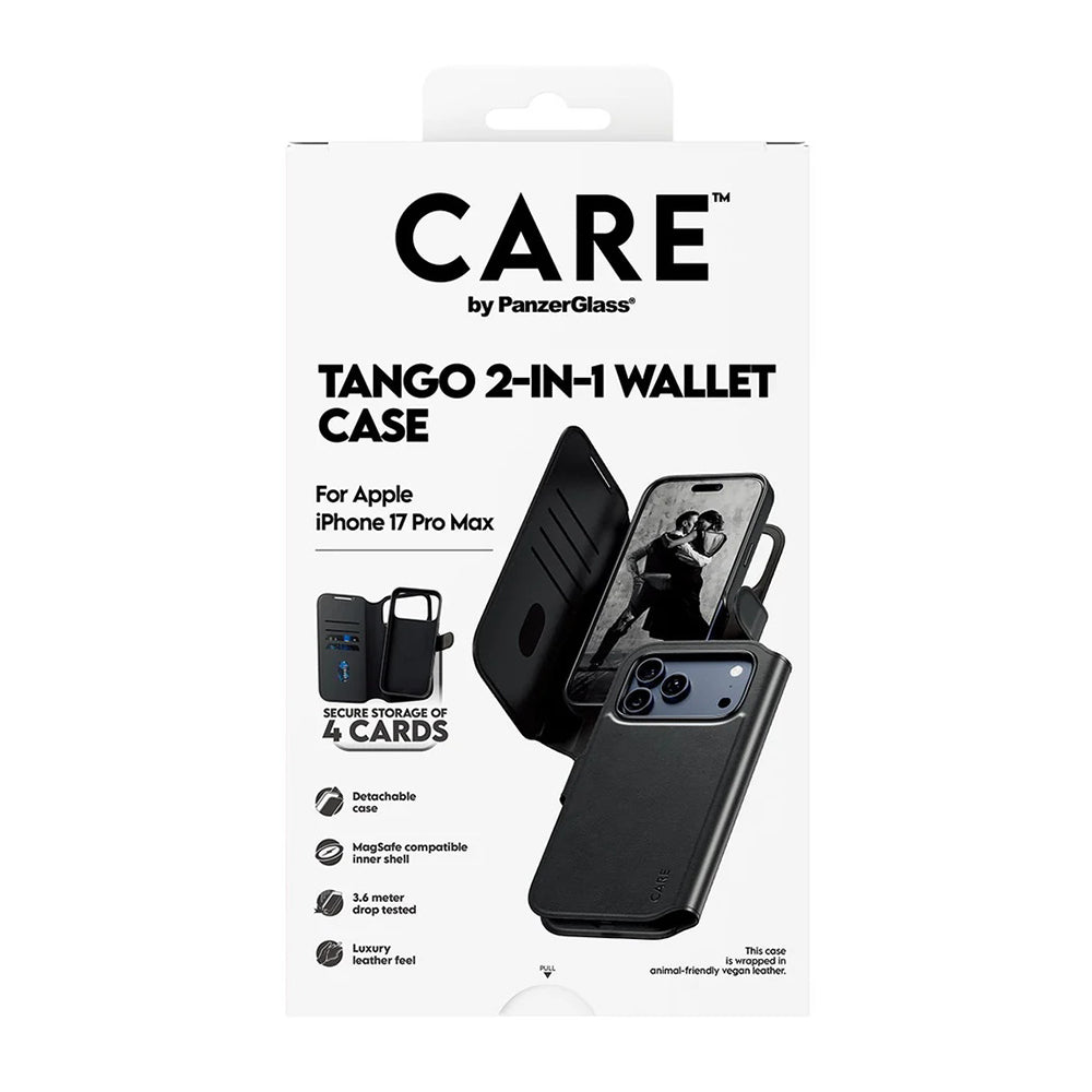MagSafe tok Apple iPhone 17 Pro Max-hez, PanzerGlass, Care Feature Tango Two-in-One, Fekete