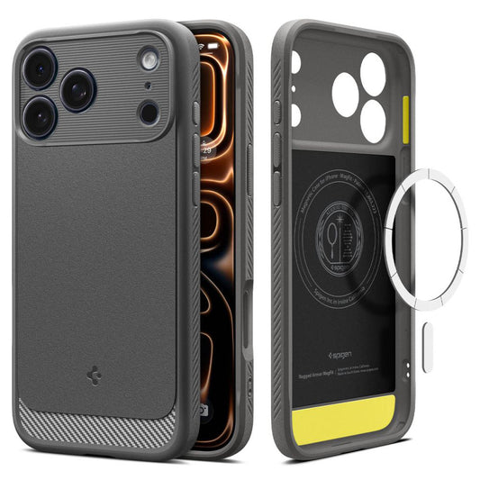 MagSafe tok Apple iPhone 17 Pro Max-hoz, Spigen, Rugged Armor, Szürke