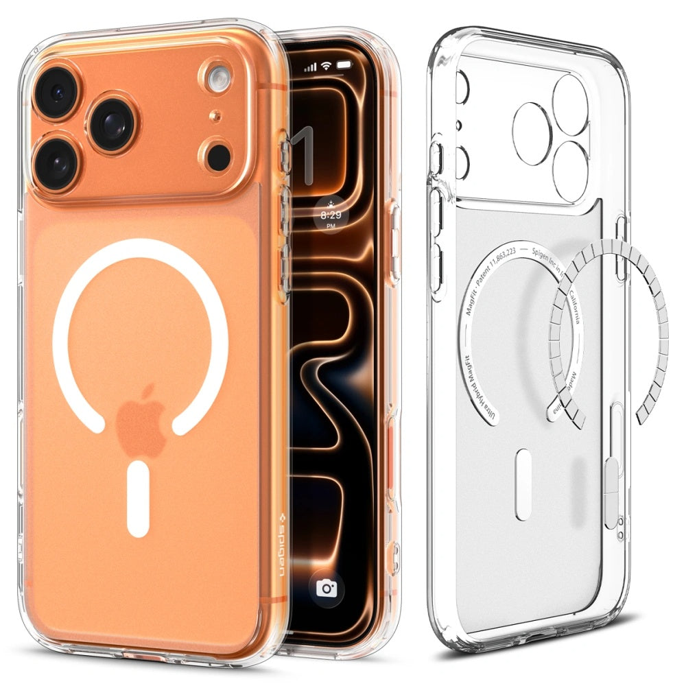 MagSafe tok Apple iPhone 17 Pro Max-hez, Spigen, Ultra Hybrid, Szatén Fehér