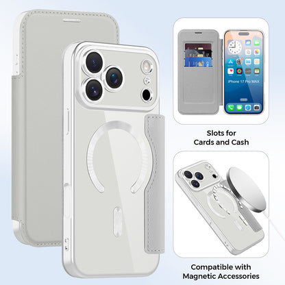 MagSafe tok Apple iPhone 17 Pro Max-hoz, Techsuit, SmartMag Book, Szürke