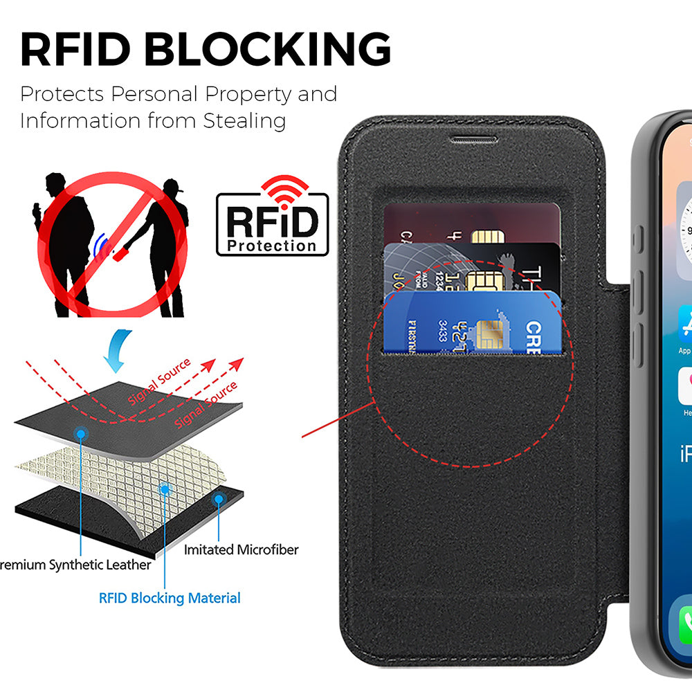 MagSafe tok Apple iPhone 17 Pro Max-hoz, Techsuit, SmartMag Book, Szürke