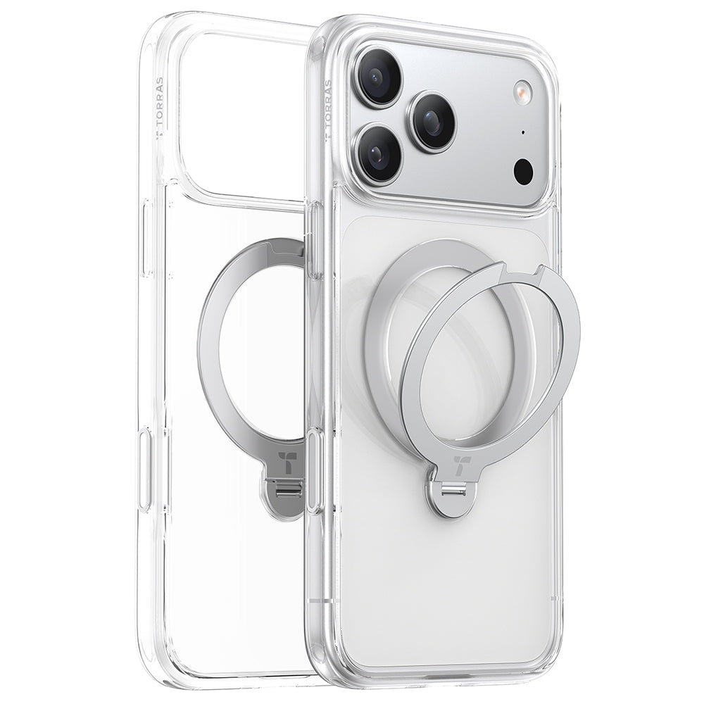 MagSafe tok Apple iPhone 17 Pro Max-hoz, Torras, Ostand Spin, Átlátszó