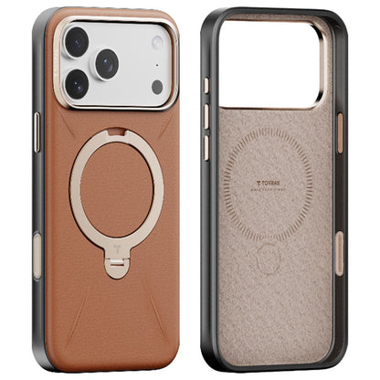 MagSafe tok Apple iPhone 17 Pro Max-hoz, Torras, QPRO Leather, Barna