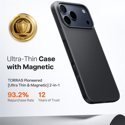 MagSafe tok Apple iPhone 17 Pro Max-hoz, Torras, SlimFit, Fekete
