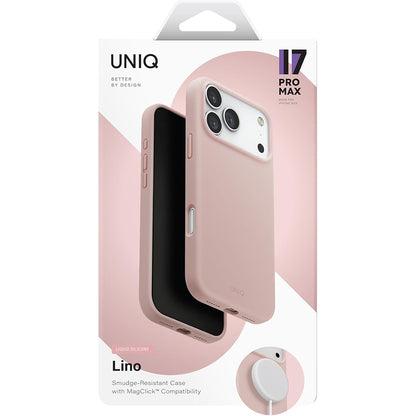 MagSafe tok Apple iPhone 17 Pro Max-hoz, UNIQ, Lino MagClick, Rózsaszín