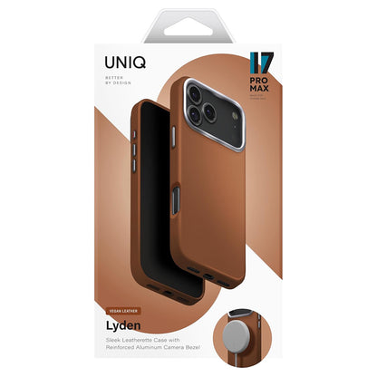 MagSafe tok Apple iPhone 17 Pro Max-hoz, UNIQ, Lyden Leatherette, Barna