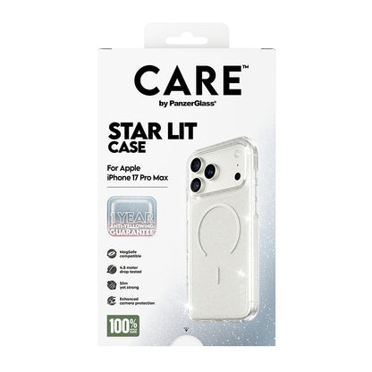 MagSafe tok Apple iPhone 17 Pro-hoz, PanzerGlass, Care Urban Explorer Star Lit, Átlátszó Fehér
