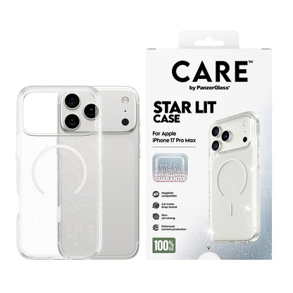 MagSafe tok Apple iPhone 17 Pro-hoz, PanzerGlass, Care Urban Explorer Star Lit, Átlátszó Fehér
