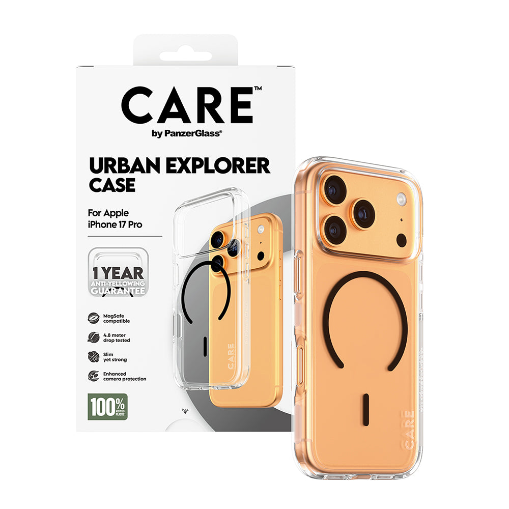 MagSafe tok Apple iPhone 17 Pro-hoz, PanzerGlass, Care Urban Explorer, Átlátszó Fekete