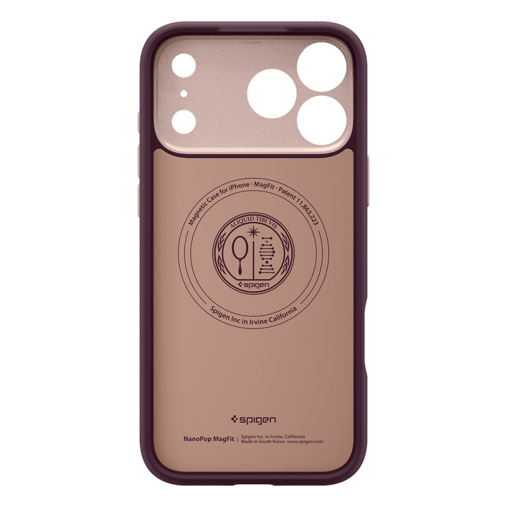 MagSafe tok Apple iPhone 17 Pro-hoz, Spigen, Caseology Nano Pop, Cseresznyepiros