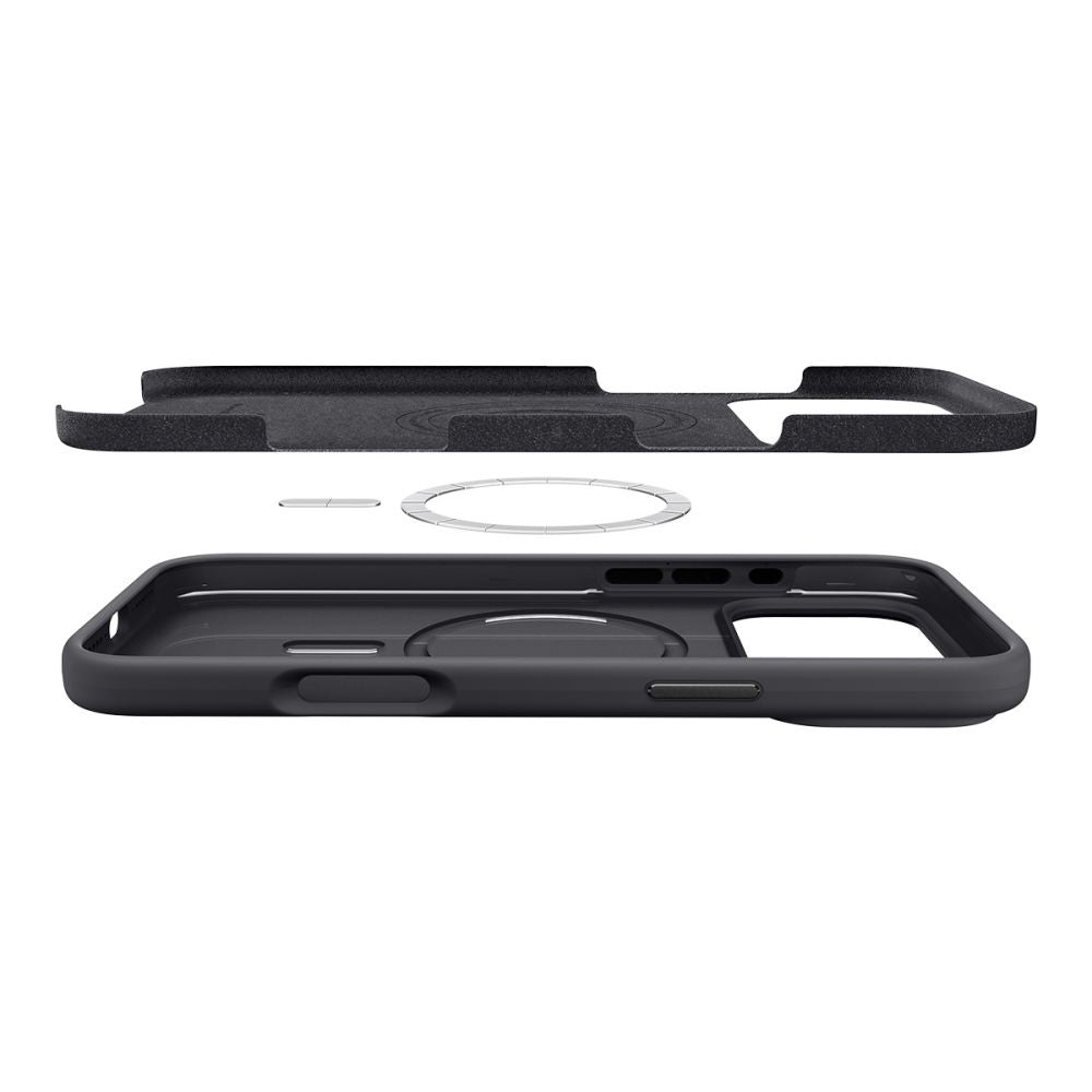 MagSafe tok Apple iPhone 17 Pro-hoz, Spigen, Silicone Fit, Fekete