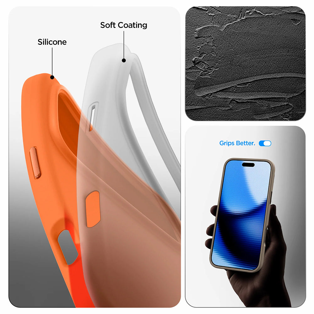 MagSafe tok Apple iPhone 17 Pro-hoz, Spigen, Silicone Fit, Narancssárga ACS11379