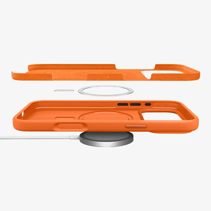 MagSafe tok Apple iPhone 17 Pro-hoz, Spigen, Silicone Fit, Narancssárga ACS11379