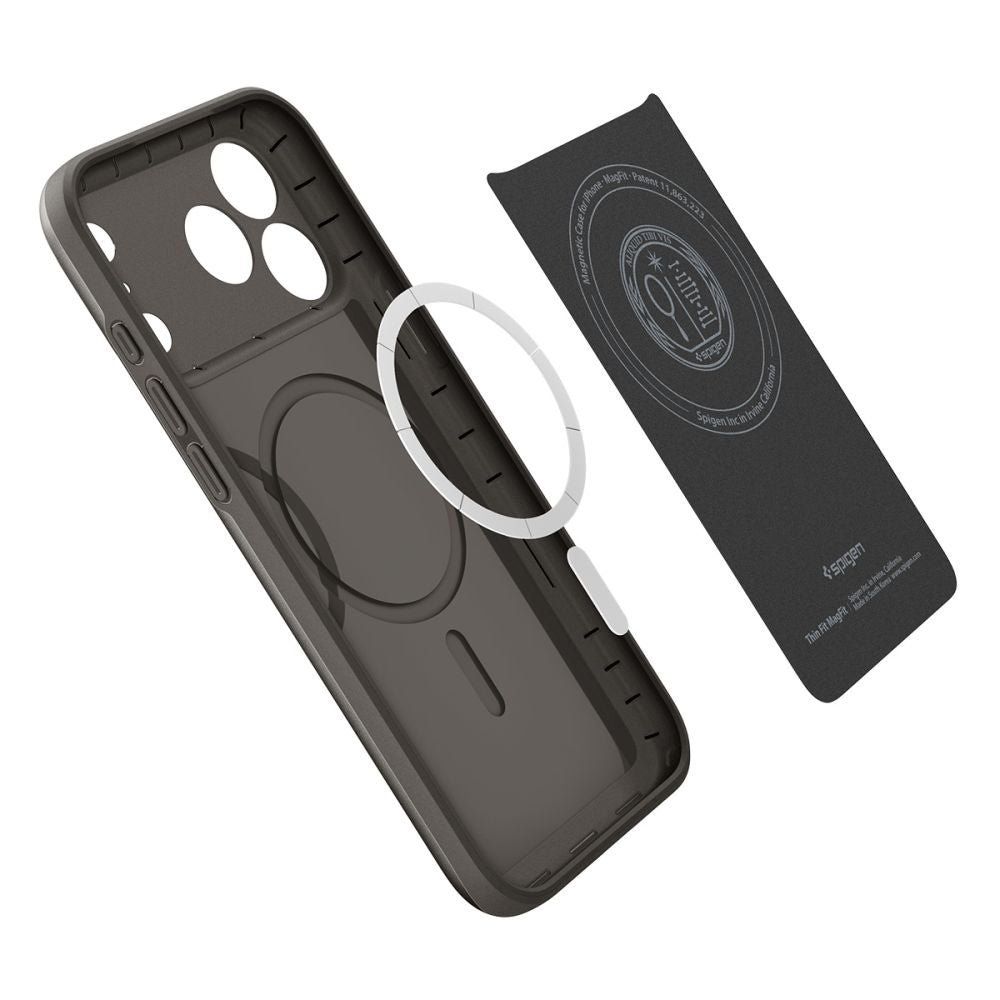 MagSafe tok Apple iPhone 17 Pro-hoz, Spigen, Thin Fit, Szürke