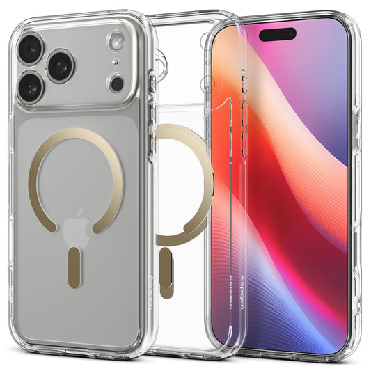 MagSafe tok Apple iPhone 17 Pro-hoz, Spigen, Ultra Hybrid, Átlátszó Arany