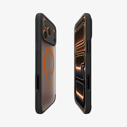 MagSafe Case for Apple iPhone 17 Pro, Spigen, Ultra Hybrid, Satin Black Orange
