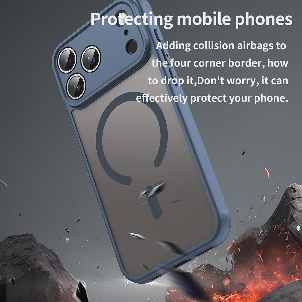 MagSafe tok Apple iPhone 17 Pro-hoz, Techsuit, HaloFrost II, Tengerészkék