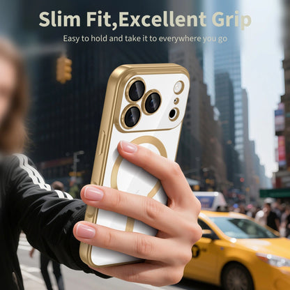 MagSafe tok Apple iPhone 17 Pro-hoz, Techsuit, Luxury Crystal, Ezüst