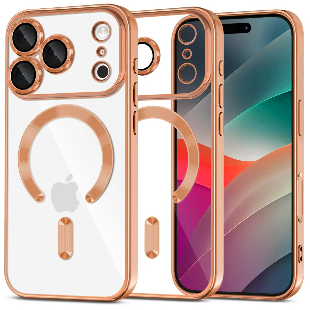 MagSafe tok Apple iPhone 17 Pro-hoz, Techsuit, Luxury Crystal, Narancssárga