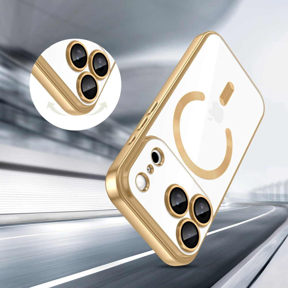 MagSafe tok Apple iPhone 17 Pro-hoz, Techsuit, Luxury Crystal, Rózsaszín