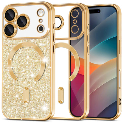 MagSafe tok Apple iPhone 17 Pro-hoz, Techsuit, Luxury Glitter, Arany