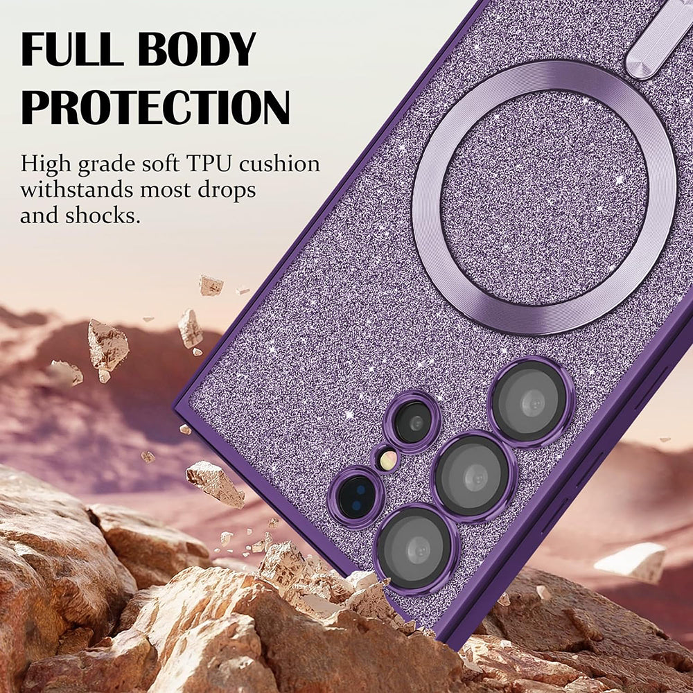 MagSafe tok Apple iPhone 17 Pro-hoz, Techsuit, Luxury Glitter, Sötétzöld