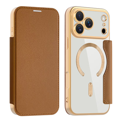 MagSafe tok Apple iPhone 17 Pro-hoz, Techsuit, SmartMag Book, Barna