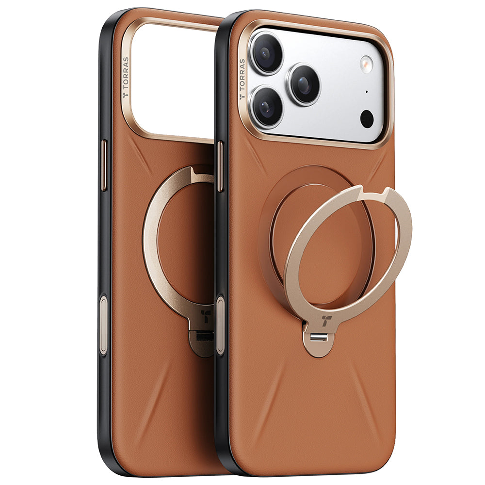 MagSafe tok Apple iPhone 17 Pro-hoz, Torras, QPRO Leather, Barna