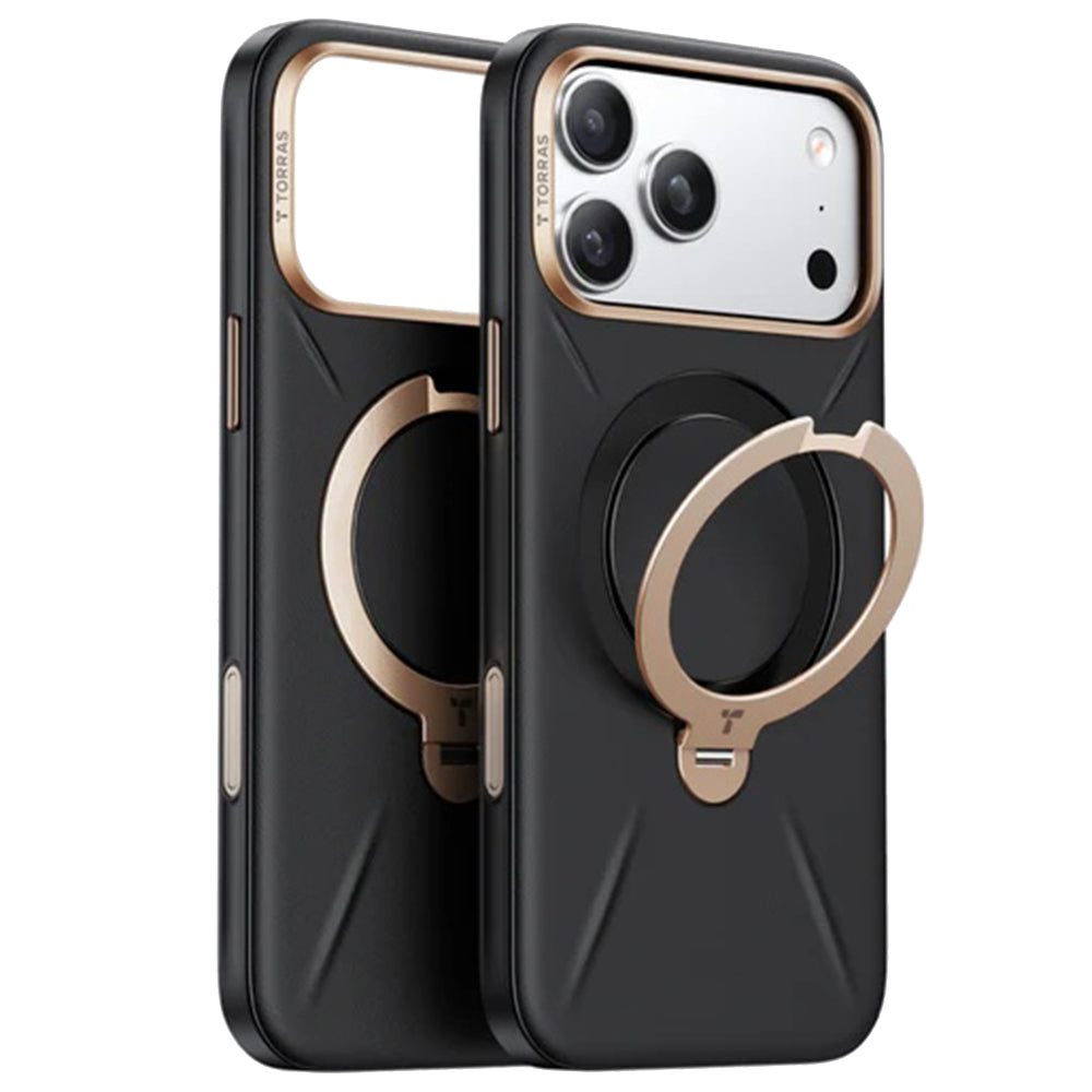 MagSafe tok Apple iPhone 17 Pro-hoz, Torras, QPRO Leather, Fekete