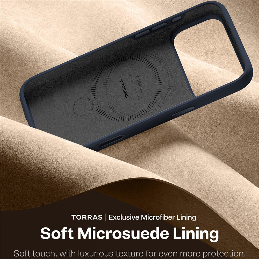 MagSafe tok Apple iPhone 17 Pro-hoz, Torras, QPRO szilikon, kék