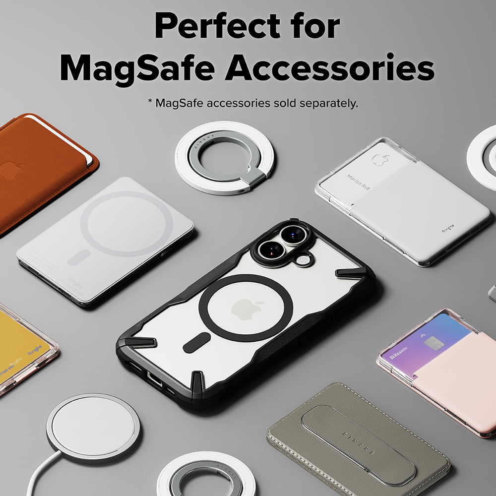 MagSafe tok Apple iPhone 17-hez, Ringke, Fusion X, Fekete