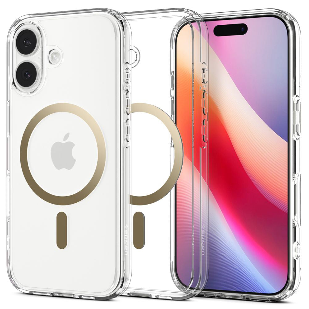 MagSafe tok Apple iPhone 17-hez, Spigen, Ultra Hybrid, Átlátszó Arany