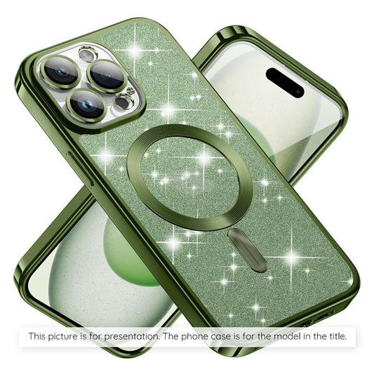 MagSafe tok Apple iPhone 17-hez, Techsuit, Luxury Glitter, Sötétzöld