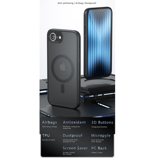 MagSafe tok Apple iPhone 17-hez, Techsuit, PureFrost, Fekete