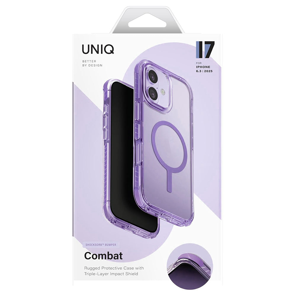 MagSafe tok Apple iPhone 17-hez, UNIQ, Combat MagClick, Fekete
