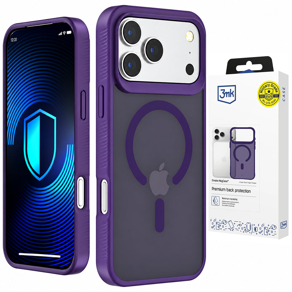 MagSafe tok Apple iPhone 18 Pro / 17 Pro készülékhez, 3MK, Smoke MagCase, lila