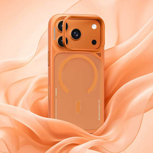 MagSafe tok Apple iPhone 18 Pro / 17 Pro készülékhez, Blueo, hőelvezető állvánnyal, szatén narancssárga